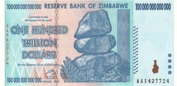6544 - Zimbabwe 100 trilhões - Dolares - P.91 - FE