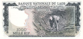5392 - Laos (elefante - Não emitida) - 1000 Kip - P.18.a - FE