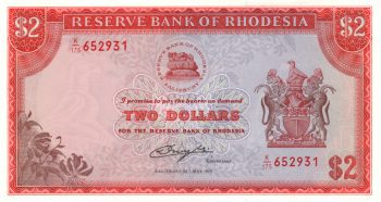 5877 - Rhodésia - 2 Dolares - P.39.b - S/FE