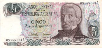 4374 - Argentina - 5 Pesos Argentinos - P312.a - S/FE