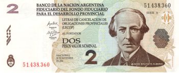 4390 - Argentina (Lecop) - 2 Pesos - S.NL - FE