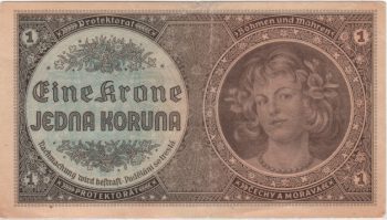 4537 - Bohemia & Moravia - 1 Krone - P.3.a - MBC/S