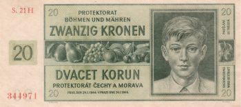 4541 - Bohemia & Moravia - 20 Korun - P.9.a - FE
