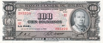 4547 - Bolivia - 100	Bolivianos - P.147 - FE