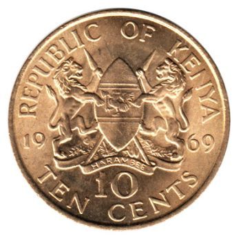 7509 - Kênia 10 Cents 1969 - Km.11 - FC